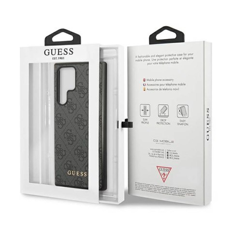 Guess 4G Metal Logo - Etui Samsung Galaxy S23 Ultra (szary) Guess 4G Metal Logo - Etui Samsung Galaxy S23 Ultra (szary)