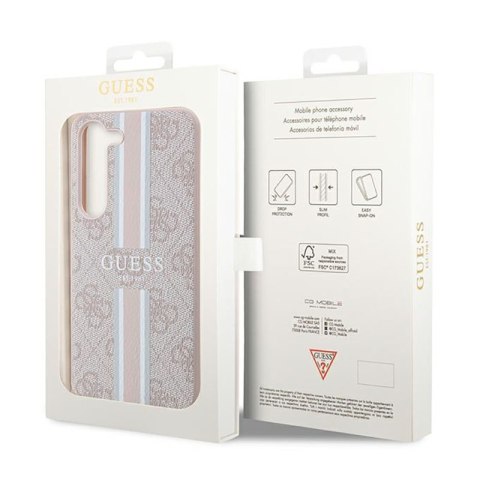 Guess 4G Printed Stripe - Etui Samsung Galaxy S23 (różowy) Guess 4G Printed Stripe - Etui Samsung Galaxy S23 (różowy)