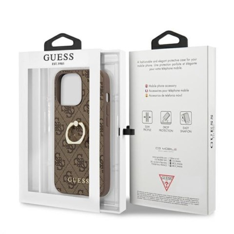 Guess 4G Ring Case - Etui iPhone 13 Pro (brązowy) Guess 4G Ring Case - Etui iPhone 13 Pro (brązowy)