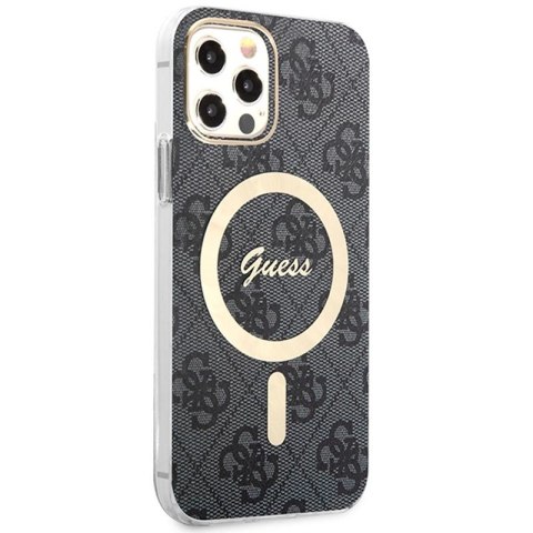 Guess Bundle Pack MagSafe 4G - Zestaw etui + ładowarka MagSafe iPhone 12 / iPhone 12 Pro (czarny/złoty) Guess Bundle Pack MagSafe 4G - Zestaw etui + ładowarka MagSafe iPhone 12 / iPhone 12 Pro (czarny/złoty)