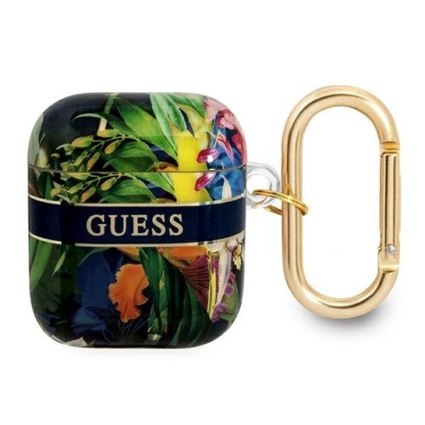 Guess Flower - Etui Airpods 1/2 gen (Blue) Guess Flower - Etui Airpods 1/2 gen (Blue)