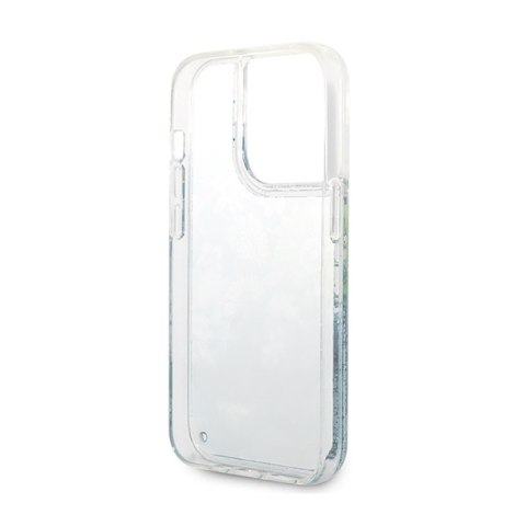 Guess Liquid Glitter Flower - Etui iPhone 14 Pro (zielony) Guess Liquid Glitter Flower - Etui iPhone 14 Pro (zielony)