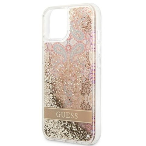 Guess Liquid Glitter Paisley - Etui iPhone 13 mini (złoty) Guess Liquid Glitter Paisley - Etui iPhone 13 mini (złoty)