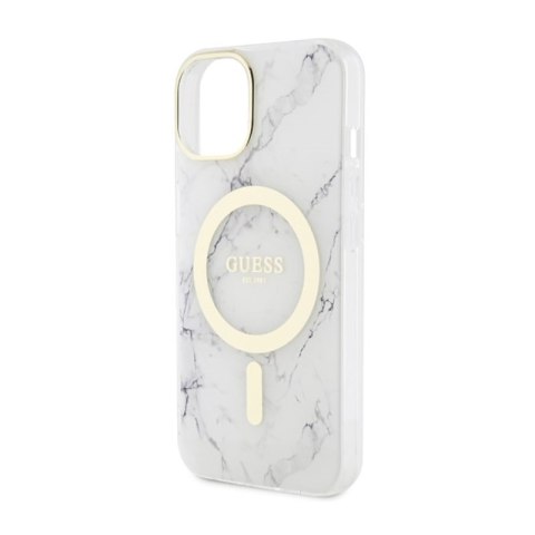 Guess Marble MagSafe - Etui iPhone 14 Plus (Biały) Guess Marble MagSafe - Etui iPhone 14 Plus (Biały)