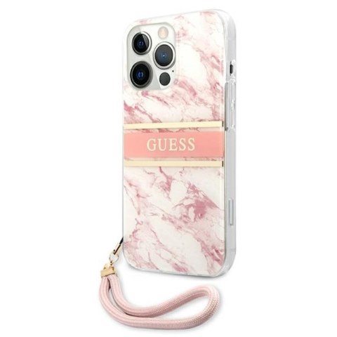Guess Marble Strap - Etui iPhone 13 Pro Max (różowy) Guess Marble Strap - Etui iPhone 13 Pro Max (różowy)