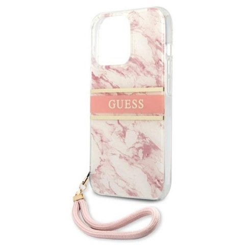 Guess Marble Strap - Etui iPhone 13 Pro Max (różowy) Guess Marble Strap - Etui iPhone 13 Pro Max (różowy)