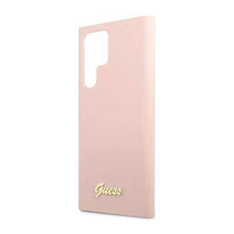 Guess Silicone Script Metal Logo - Etui Samsung Galaxy S23 Ultra (różowy) Guess Silicone Script Metal Logo - Etui Samsung Galaxy S23 Ultra (różowy)