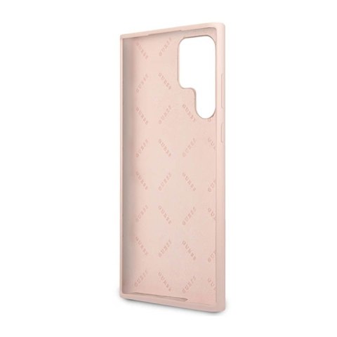 Guess Silicone Script Metal Logo - Etui Samsung Galaxy S23 Ultra (różowy) Guess Silicone Script Metal Logo - Etui Samsung Galaxy S23 Ultra (różowy)