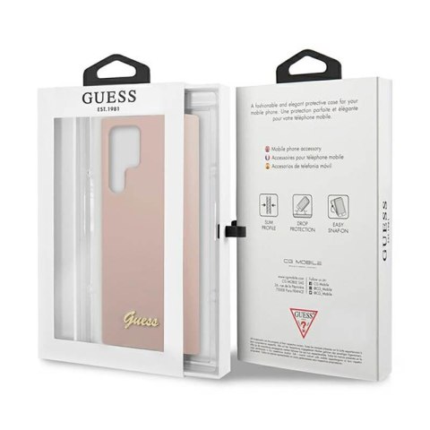 Guess Silicone Script Metal Logo - Etui Samsung Galaxy S23 Ultra (różowy) Guess Silicone Script Metal Logo - Etui Samsung Galaxy S23 Ultra (różowy)