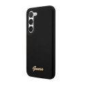 Guess Silicone Script Metal Logo - Etui Samsung Galaxy S23+ (czarny)