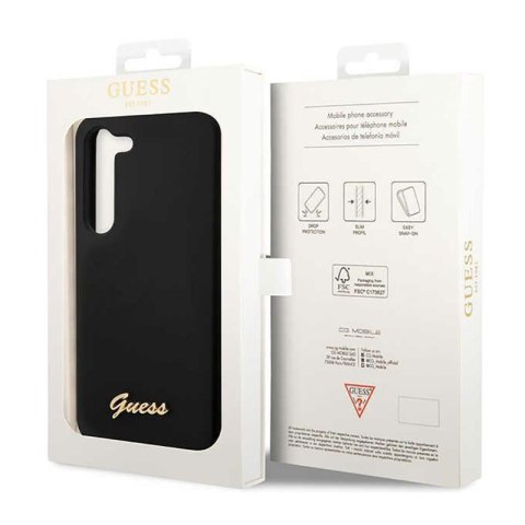 Guess Silicone Script Metal Logo - Etui Samsung Galaxy S23+ (czarny) Guess Silicone Script Metal Logo - Etui Samsung Galaxy S23+ (czarny)