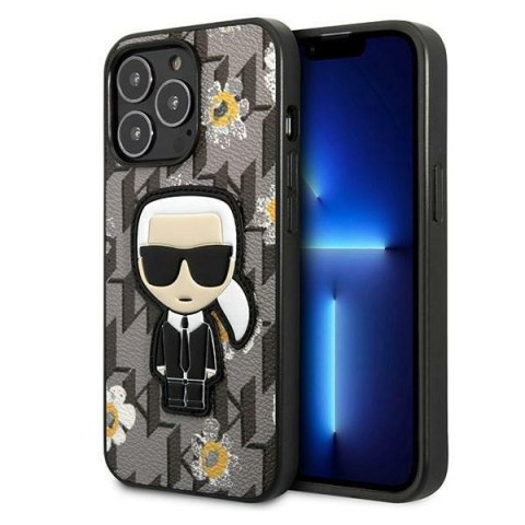 Karl Lagerfeld Iconic Karl Flower - Etui iPhone 13 Pro (szary) Karl Lagerfeld Iconic Karl Flower - Etui iPhone 13 Pro (szary)