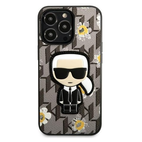Karl Lagerfeld Iconic Karl Flower - Etui iPhone 13 Pro (szary) Karl Lagerfeld Iconic Karl Flower - Etui iPhone 13 Pro (szary)