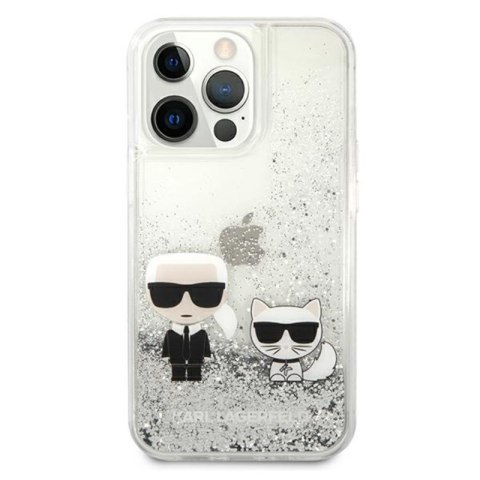 Karl Lagerfeld Liquid Glitter Karl & Choupette - Etui iPhone 13 Pro Max (srebrny) Karl Lagerfeld Liquid Glitter Karl & Choupette - Etui iPhone 13 Pro Max (srebrny)