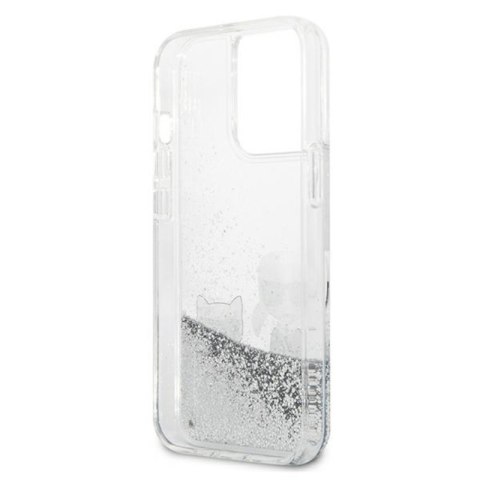 Karl Lagerfeld Liquid Glitter Karl & Choupette - Etui iPhone 13 Pro Max (srebrny) Karl Lagerfeld Liquid Glitter Karl & Choupette - Etui iPhone 13 Pro Max (srebrny)