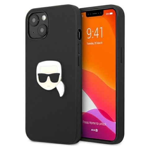 Karl Lagerfeld PU Leather Karl's Head Metal - Etui iPhone 13 mini (czarny) Karl Lagerfeld PU Leather Karl's Head Metal - Etui iPhone 13 mini (czarny)
