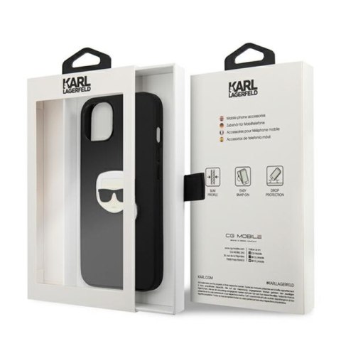 Karl Lagerfeld PU Leather Karl's Head Metal - Etui iPhone 13 mini (czarny) Karl Lagerfeld PU Leather Karl's Head Metal - Etui iPhone 13 mini (czarny)