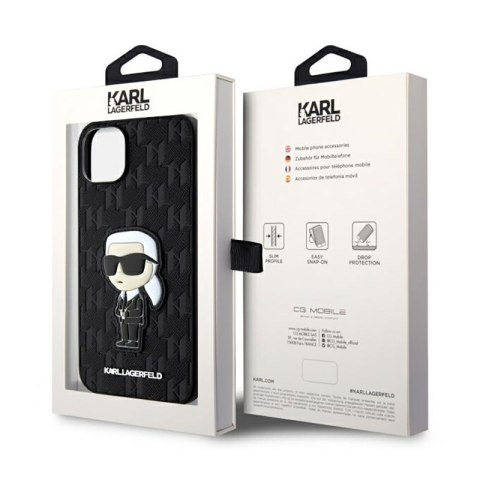 Karl Lagerfeld Saffiano Monogram NFT Ikonik - Etui iPhone 14 Plus (Czarny) Karl Lagerfeld Saffiano Monogram NFT Ikonik - Etui iPhone 14 Plus (Czarny)