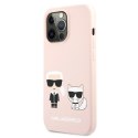 Karl Lagerfeld Slilicone Karl & Choupette - Etui iPhone 13 Pro (różowy)