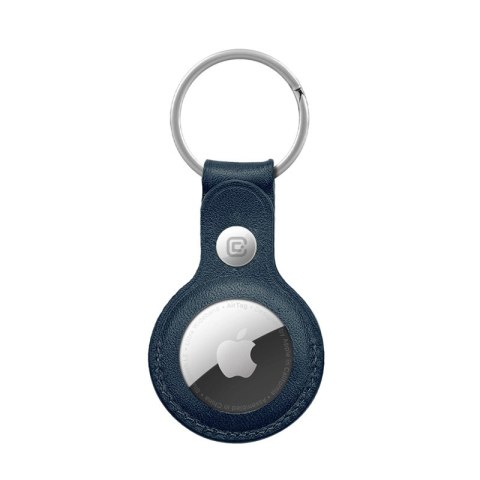 Crong Leather Case with Key Ring - Skórzane etui ochronne brelok do Apple AirTag (granatowy) Crong Leather Case with Key Ring - Skórzane etui ochronne brelok do Apple AirTag (granatowy)