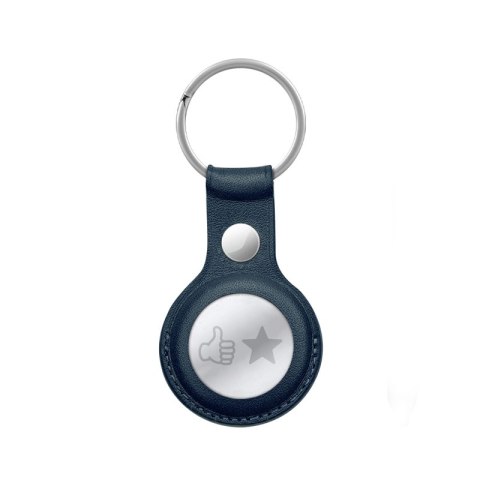 Crong Leather Case with Key Ring - Skórzane etui ochronne brelok do Apple AirTag (granatowy) Crong Leather Case with Key Ring - Skórzane etui ochronne brelok do Apple AirTag (granatowy)