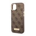 Guess 4G Logo Plate MagSafe - Etui iPhone 14 Plus (brązowy)