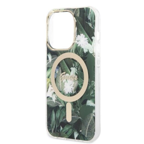 Guess Bundle Pack MagSafe IML Jungle - Zestaw etui + ładowarka MagSafe iPhone 14 Pro (khaki/złoty) Guess Bundle Pack MagSafe IML Jungle - Zestaw etui + ładowarka MagSafe iPhone 14 Pro (khaki/złoty)