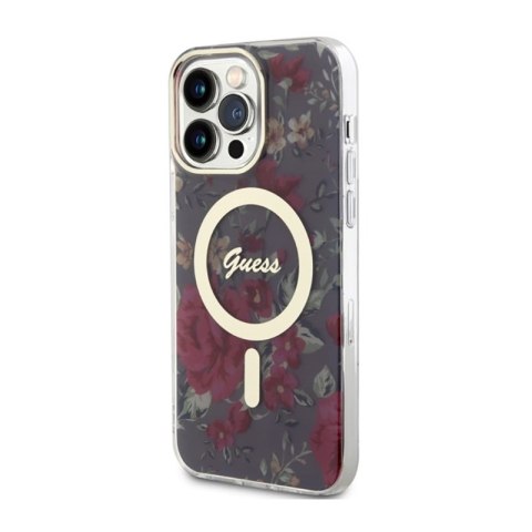 Guess Flower MagSafe - Etui iPhone 14 Pro Max (Zielony) Guess Flower MagSafe - Etui iPhone 14 Pro Max (Zielony)