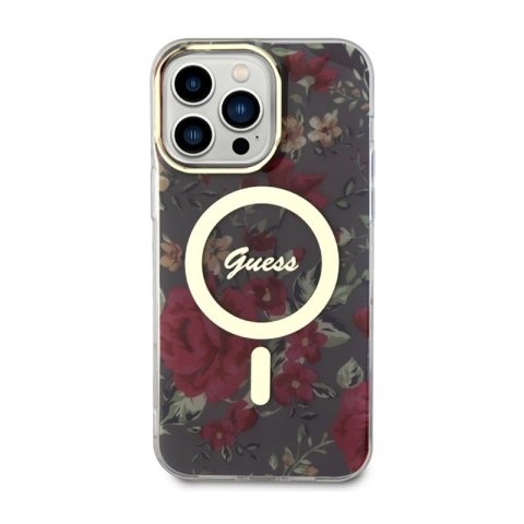 Guess Flower MagSafe - Etui iPhone 14 Pro Max (Zielony) Guess Flower MagSafe - Etui iPhone 14 Pro Max (Zielony)