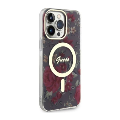 Guess Flower MagSafe - Etui iPhone 14 Pro Max (Zielony) Guess Flower MagSafe - Etui iPhone 14 Pro Max (Zielony)