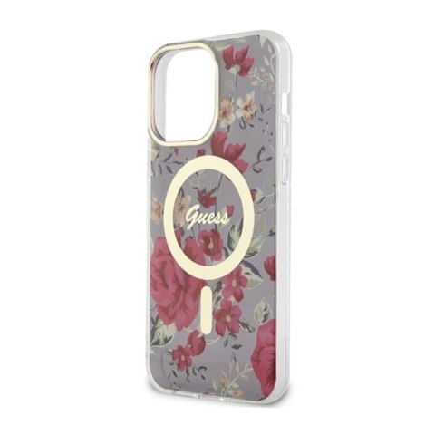 Guess Flower MagSafe - Etui iPhone 14 Pro Max (Zielony) Guess Flower MagSafe - Etui iPhone 14 Pro Max (Zielony)