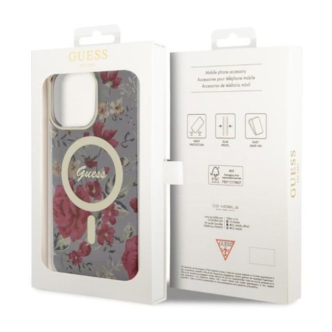 Guess Flower MagSafe - Etui iPhone 14 Pro Max (Zielony) Guess Flower MagSafe - Etui iPhone 14 Pro Max (Zielony)