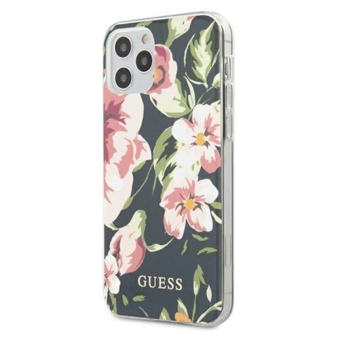 Guess Flower Shiny Collection N3 - Etui iPhone 12 Pro Max (Navy) Guess Flower Shiny Collection N3 - Etui iPhone 12 Pro Max (Navy)