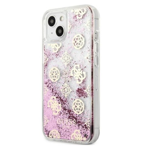Guess Peony Liquid Glitter - Etui iPhone 13 mini (różowy) Guess Peony Liquid Glitter - Etui iPhone 13 mini (różowy)