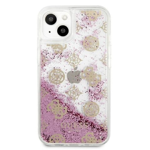 Guess Peony Liquid Glitter - Etui iPhone 13 mini (różowy) Guess Peony Liquid Glitter - Etui iPhone 13 mini (różowy)