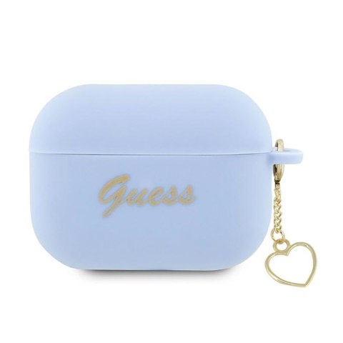 Guess Silicone Heart Charm - Etui AirPods Pro 2 (niebieski) Guess Silicone Heart Charm - Etui AirPods Pro 2 (niebieski)