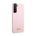 Guess Silicone Script Metal Logo - Etui Samsung Galaxy S22+ (lawenda)