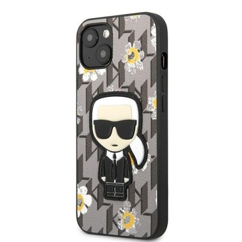 Karl Lagerfeld Iconic Karl Flower - Etui iPhone 13 Mini (szary) Karl Lagerfeld Iconic Karl Flower - Etui iPhone 13 Mini (szary)