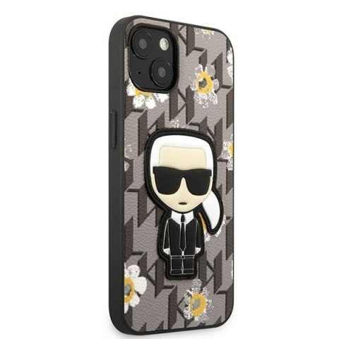 Karl Lagerfeld Iconic Karl Flower - Etui iPhone 13 Mini (szary) Karl Lagerfeld Iconic Karl Flower - Etui iPhone 13 Mini (szary)