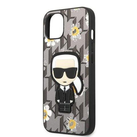 Karl Lagerfeld Iconic Karl Flower - Etui iPhone 13 Mini (szary) Karl Lagerfeld Iconic Karl Flower - Etui iPhone 13 Mini (szary)