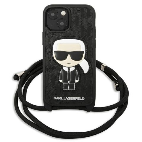 Karl Lagerfeld Monogram Leather Patch and Cord Iconik - Etui iPhone 13 mini Karl Lagerfeld Monogram Leather Patch and Cord Iconik - Etui iPhone 13 mini