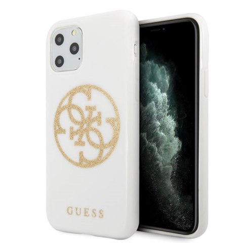 Guess Circle Glitter 4G - Etui iPhone 11 Pro Max (biały) Guess Circle Glitter 4G - Etui iPhone 11 Pro Max (biały)