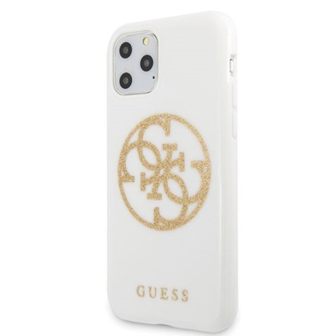 Guess Circle Glitter 4G - Etui iPhone 11 Pro Max (biały) Guess Circle Glitter 4G - Etui iPhone 11 Pro Max (biały)