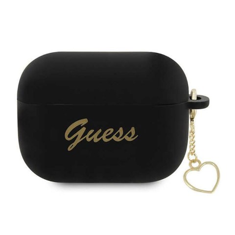Guess Silicone Heart Charm - Etui AirPods Pro 2 (czarny) Guess Silicone Heart Charm - Etui AirPods Pro 2 (czarny)