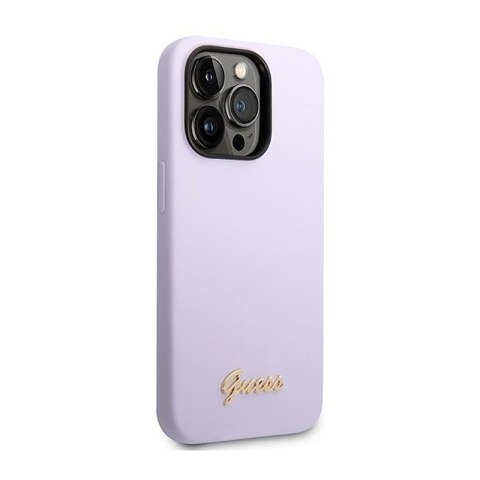 Guess Silicone Vintage - Etui iPhone 14 Pro Max (fioletowy) Guess Silicone Vintage - Etui iPhone 14 Pro Max (fioletowy)