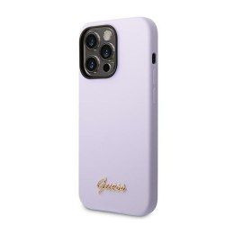 Guess Silicone Vintage - Etui iPhone 14 Pro (fioletowy)