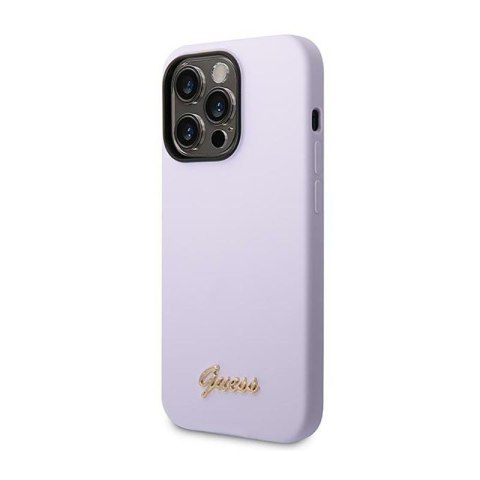 Guess Silicone Vintage - Etui iPhone 14 Pro (fioletowy) Guess Silicone Vintage - Etui iPhone 14 Pro (fioletowy)