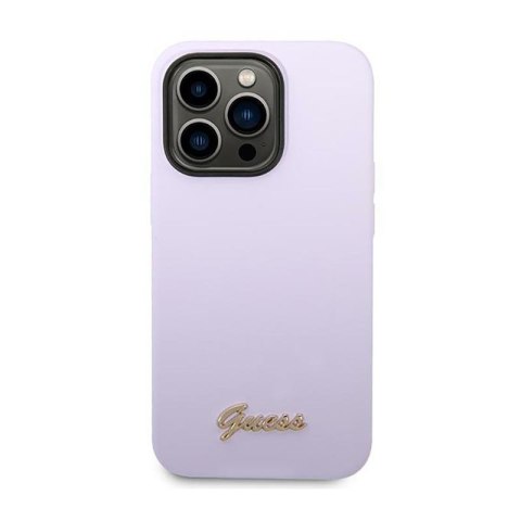Guess Silicone Vintage - Etui iPhone 14 Pro (fioletowy) Guess Silicone Vintage - Etui iPhone 14 Pro (fioletowy)