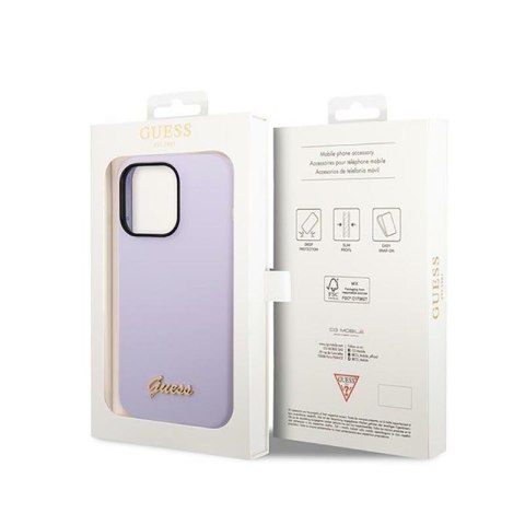 Guess Silicone Vintage - Etui iPhone 14 Pro (fioletowy) Guess Silicone Vintage - Etui iPhone 14 Pro (fioletowy)