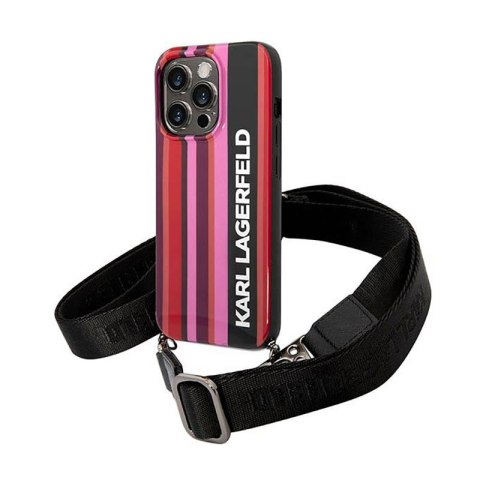 Karl Lagerfeld Color Stripes Strap - Etui iPhone 14 Pro Max (różowy) Karl Lagerfeld Color Stripes Strap - Etui iPhone 14 Pro Max (różowy)
